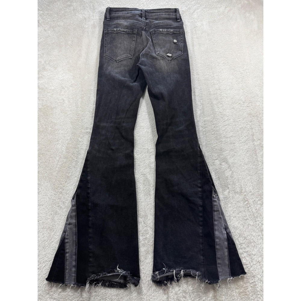 Vervet Womens V3286 Distressed Flare Faded Black Jeans 24 Meas: 24x33 - Picture 2 of 5